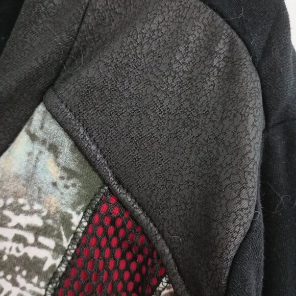 Marie-Claire full zip black cardigan with printed inserts size XL - Picture 3 of 4